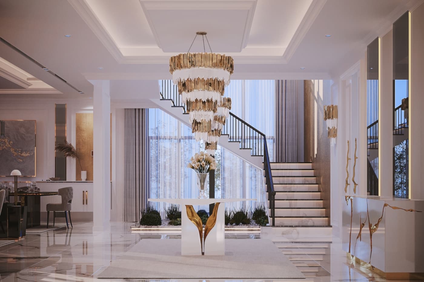 Luxury entrance foyer designed by Layan Homes