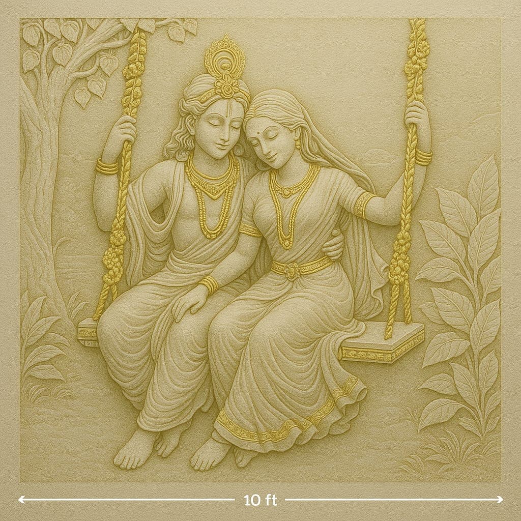 Radha Krishna Mural by Layan Homes